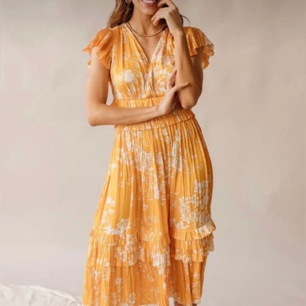 CURRENT AIR Sereia Floral Print Midi Dress